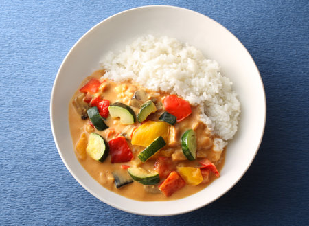Summer curry full of vegetablesの写真素材