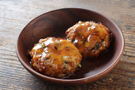 Healthy and healthy tofu hamburger steakの写真素材