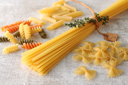 Group image photo of various kinds of pastaの写真素材
