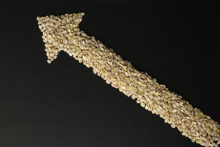 Chart showing cereal yield with arrows