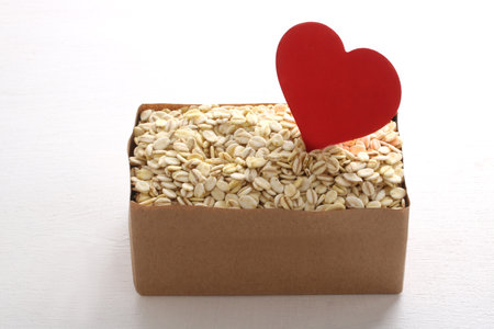 Food relief supplies in cardboard boxesの写真素材