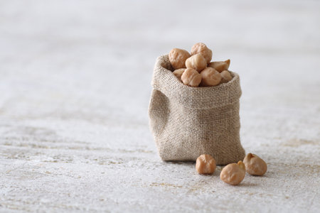 Food relief supplies such as grain in small containersの写真素材