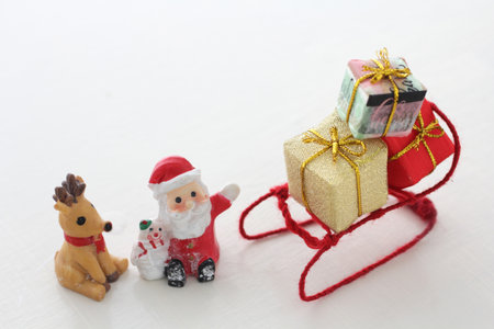 Santa Claus and Christmas Giftsの写真素材