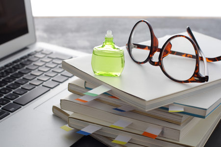 Various fatigues such as computer and eye fatigue and medicines and eye dropsの写真素材