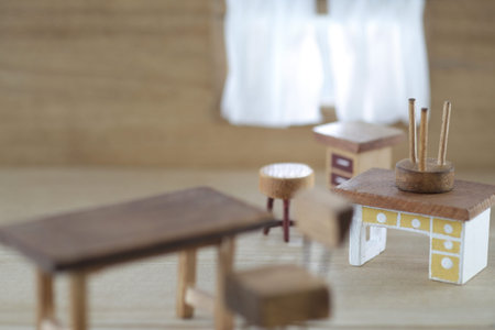 Diorama of moving truck and packing made with a small modelの写真素材