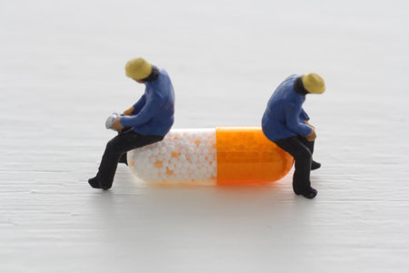 Medications for people with depression and lack of energy and capsulesの写真素材