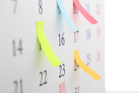 Sticky notes on your calendarの写真素材