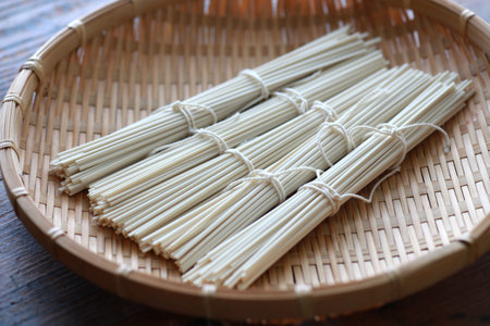 Summer chilled bukkake udon noodles