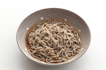 Sticky bukkake soba noodlesの写真素材