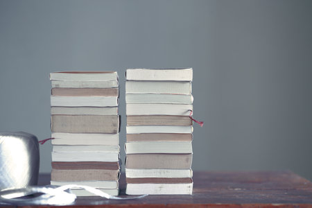 Disposal and decluttering of a large number of books, magazines and paperbacksの写真素材