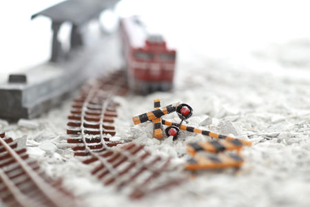 Diorama of a railway that collapsed in a disaster
