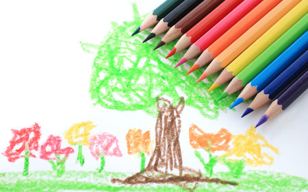 Drawing and emotional education using colored pencils and crayons