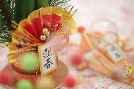 Collective image of New Year's decorations and accessories of traditional Japan eventsの写真素材