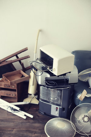 Group photo of oversized garbageの写真素材