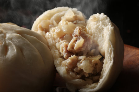 Hot meat buns with steamingの写真素材