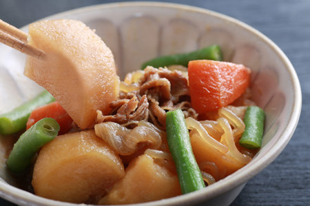 Meat and potatoes in Japan cuisineの写真素材