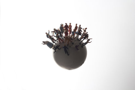 Population growth of the diorama Earth and migration of other starsの写真素材