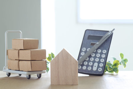 Estimation image of moving using a model of a house or a miniature cardboard