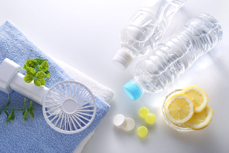 Image of a group of heat stroke prevention goods