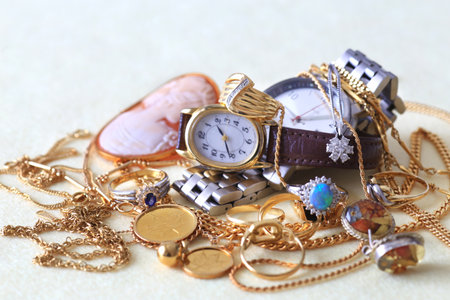 Purchase and trade-in of second-hand precious metals and goldの写真素材