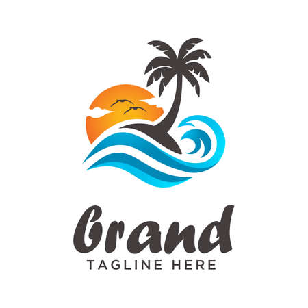 the concept of sea or island waves in a modern style.
suitable for all businesses.のイラスト素材