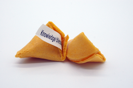 Fortune cookie on white backgroundの写真素材