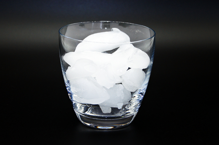 Gals ice cubes on black backgroundの写真素材