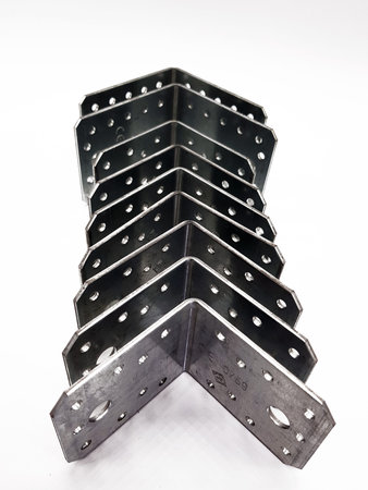 Angle of metal on white background