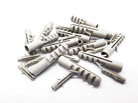 Wall anchors on white backgroundの写真素材