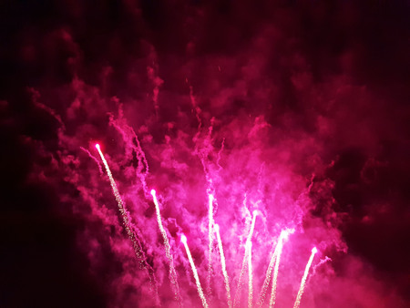 Exceptional fireworks in the night skyの写真素材