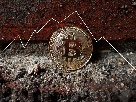 Bitcoin currency in the basementの写真素材