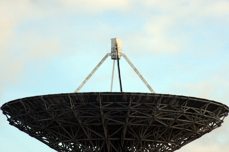 Radio telescope parabolic mirror for measurements from spaceの写真素材