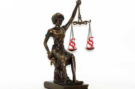 Lady Justice released under the skyの写真素材