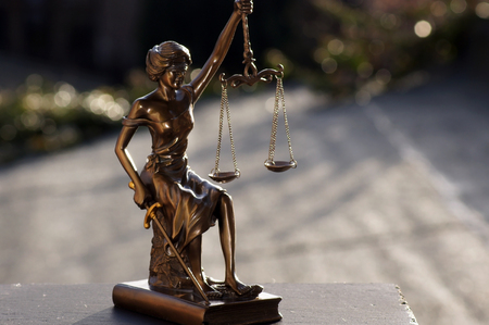 Lady Justice released under the skyの写真素材