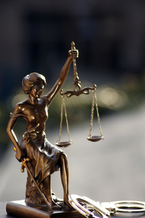 Lady Justice released under the skyの写真素材