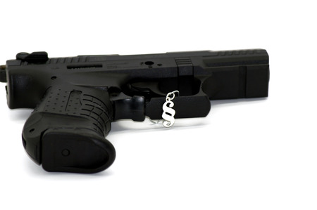 Gun law, gun released on neutral backgroundの写真素材