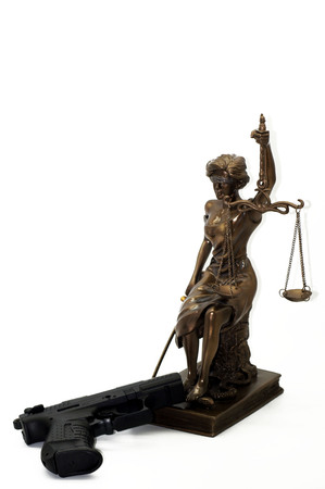 Gun law, gun released on neutral backgroundの写真素材