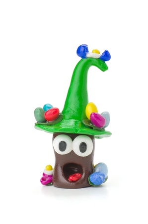 Handmade modeling clay easter figureの写真素材