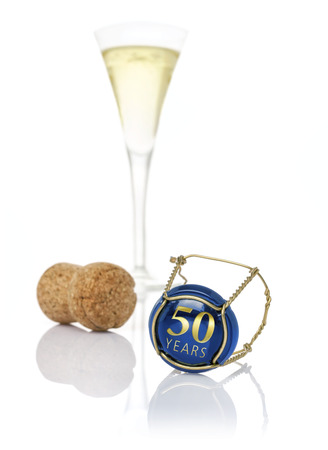 Champagne cap with the inscription 50 yearsの写真素材