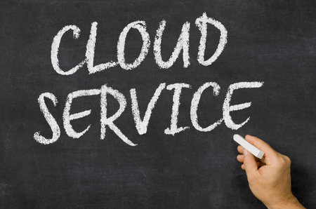 Cloud Service written on a blackboard