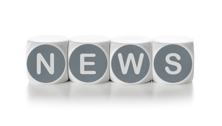 Letter dice on a white background - Newsの写真素材