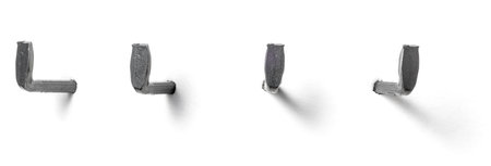 A square hook from different perspectives on a white backgroundの写真素材