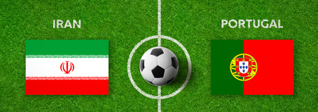 Football match Iran vs. Portugalの写真素材