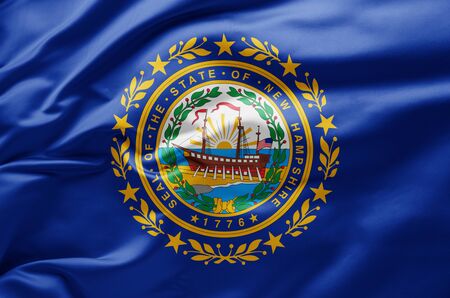 Waving state flag of New Hampshire - United States of Americaの写真素材