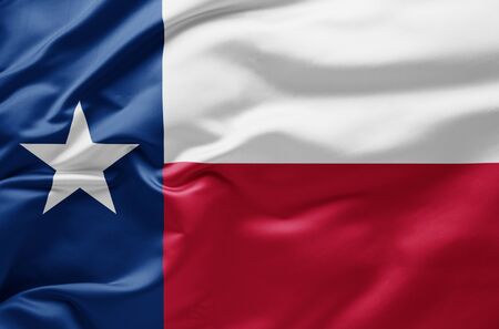 Waving state flag of Texas - United States of Americaの写真素材