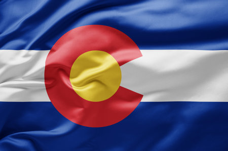 Waving state flag of Colorado - United States of America