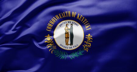 Waving state flag of Kentucky - United States of Americaの写真素材