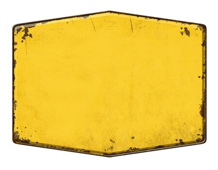 Empty vintage tin sign on a white backgroundの写真素材