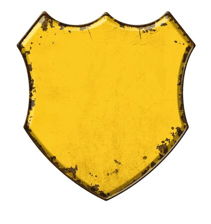 Empty vintage tin sign on a white backgroundの写真素材