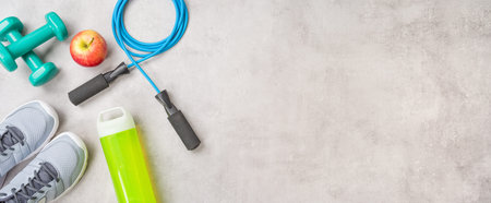 Sport and fitness equipment with copyspace